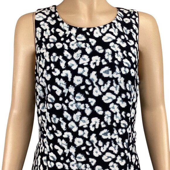 Banana Republic Sleeveless Floral Print Dress Size 10 Navy Blue & White - Picture 6 of 8